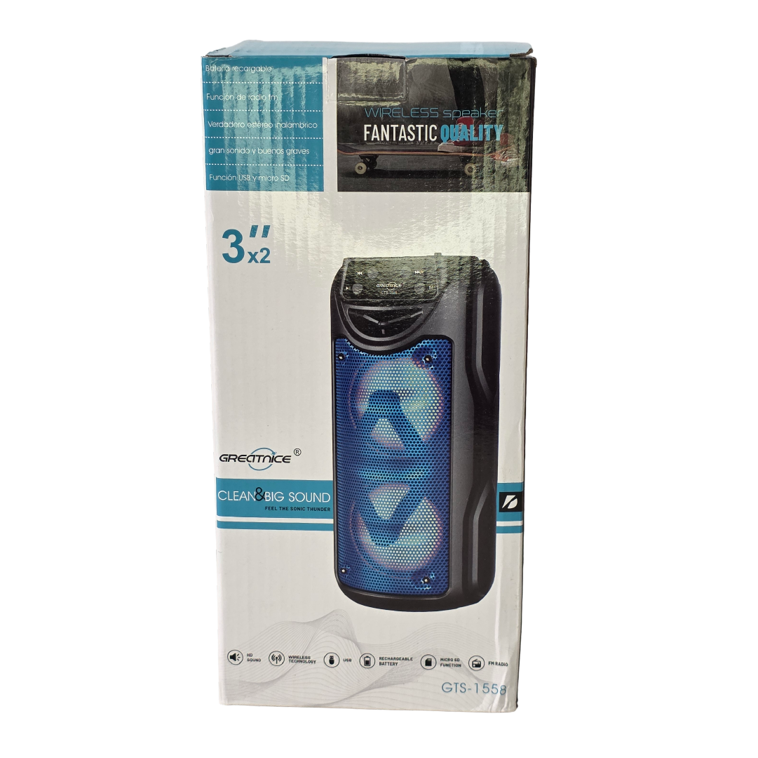 Parlante Bluetooth GTS-1558 (Negro) - Imagen 2